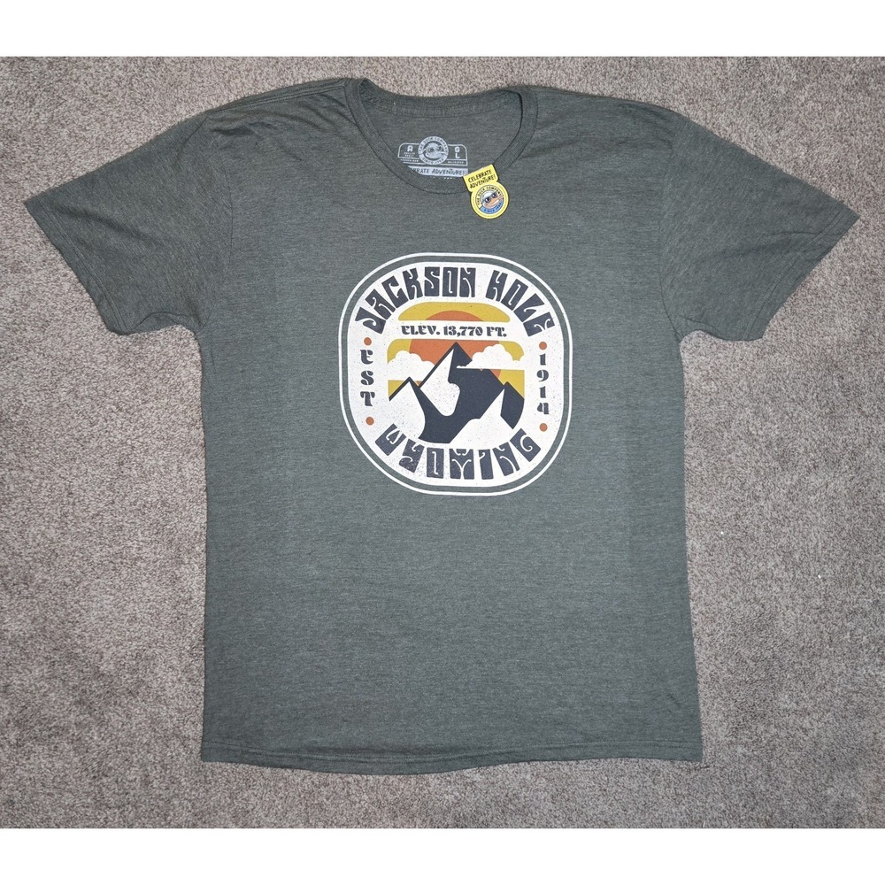 The Duck Company Jackson Hole Wyoming Gray Men's Short Sleeve T-Shirt L - Picture 1 of 6